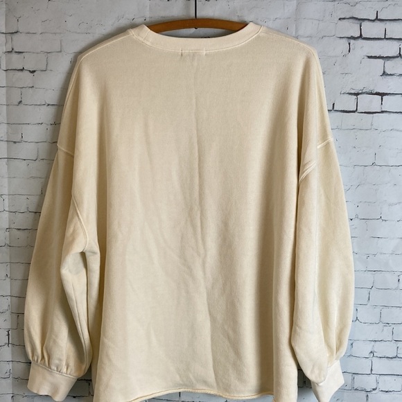 Rails Reeves drop sleeve cuffed oversized rolled hem Sweatshirt S Cream Pumice - Picture 12 of 16